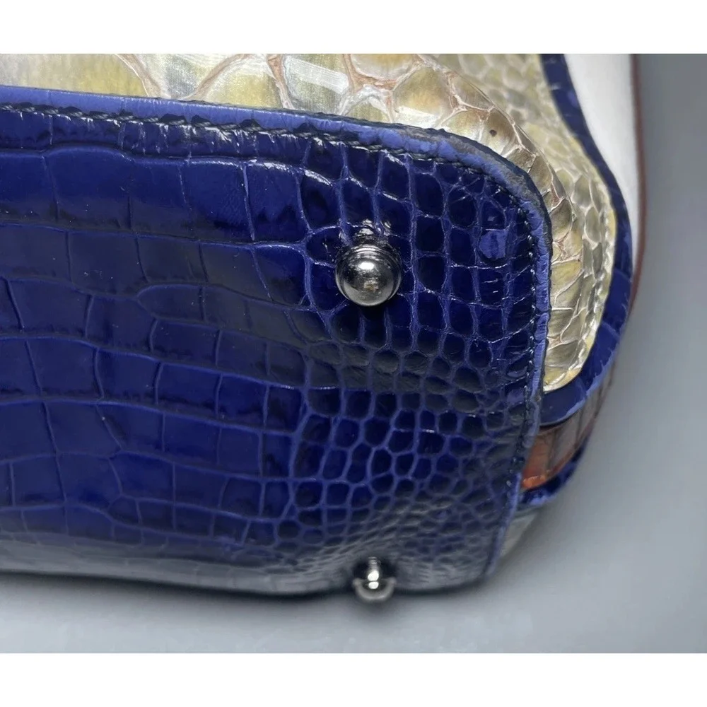 BRAHMIN‎ DUXBURY SATCHEL BAG SNAKESKIN EMBOSSED LEATHER